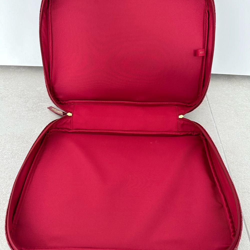 Estee Lauder Makeup Bag Beauty Case Laptop Computer Briefcase Red Tote Handbag - Picture 3 of 9
